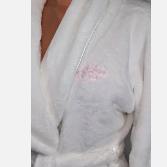Victoria's Secret ANGEL Cozy Short Robe SUPER PLUSH & SOFT - White - Picture 5 of 6